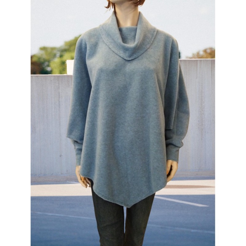PULL PONCHO SEVERINE LAINE POLAIRE 100 % FABRIQUE EN FRANCE
