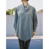 PULL PONCHO SEVERINE LAINE POLAIRE 100 % FABRIQUE EN FRANCE