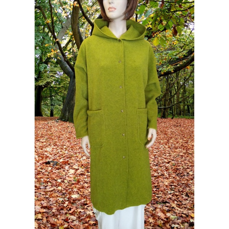 MANTEAU LONG ANAIS LAINE POLAIRE 100 % FABRIQUE EN FRANCE