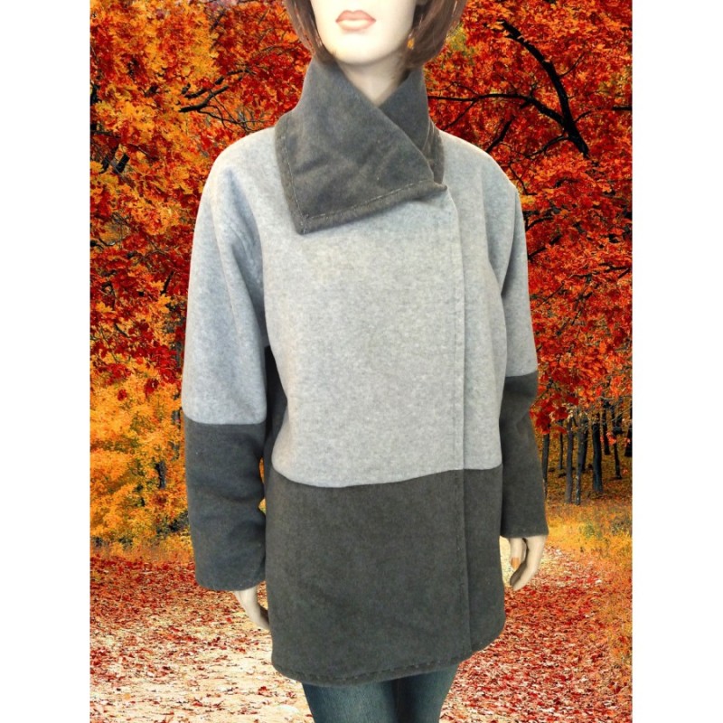 MANTEAUX AMANDINE 2 COULEURS LAINE POLAIRE 100 % fabriqués en FRANCE